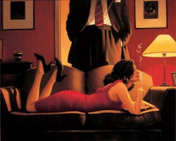 Jack Vettriano Painting - El salón de la tentación Contemporáneo Jack Vettriano